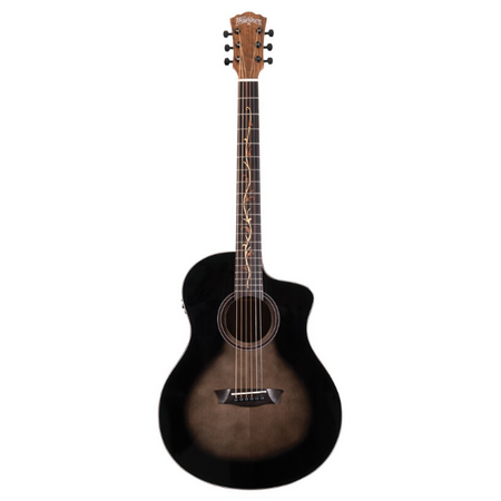 Washburn VITE S9V Bella Tono Studio Cutaway Acoustic Electric Guitar Gloss Charcoal Burst