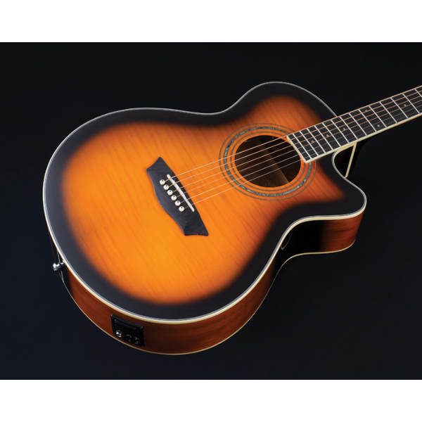 Washburn Guitars Dreadnought Mini Jumbo Acoustic-Electric Tobacco Burst