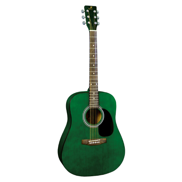 J Reynolds Trans Green Dreadnought Acoustic Guitar
