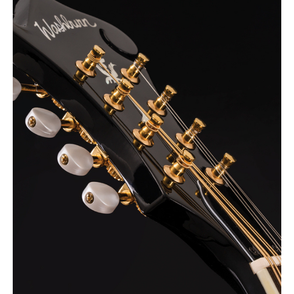 Washburn Guitars Americana Series A Style Mandolin Black with Solid Top