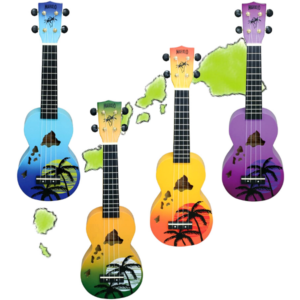 Ukulele - Mahalo Hawaii Soprano Ukulele Green Burst