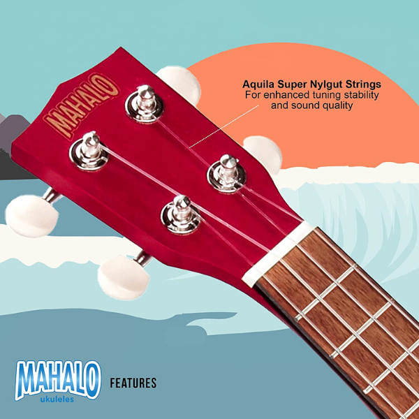 Ukulele - Mahalo Kahiko Soprano Ukulele Trans Red