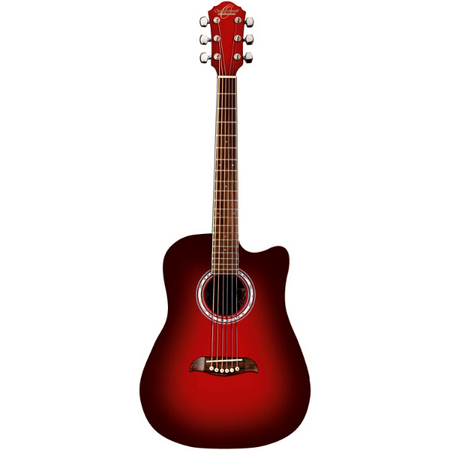Oscar Schmidt Acoustic Guitar Red Burst
