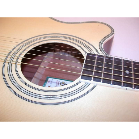 Oscar Schmidt Folk Left-Handed Cutaway Acoustic Electric Guitar. Natural Spruce