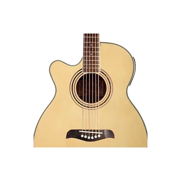 Oscar Schmidt Folk Left-Handed Cutaway Acoustic Electric Guitar. Natural Spruce