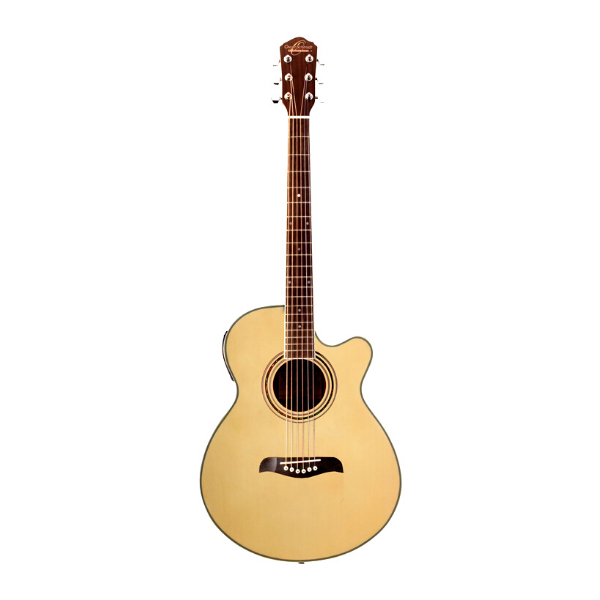 Oscar Schmidt 3/4 Dreadnought Acoustic Guitar Flame Yellow Sunburst