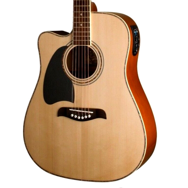 Oscar Schmidt Cutaway Dreadnought Acoustic Electric Left-Handed Guitar Natural Spruce