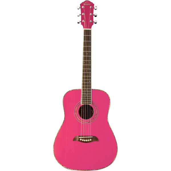 Oscar Schmidt 1/2 Dreadnought Acoustic Guitar Pink