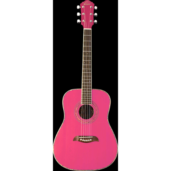 Oscar Schmidt 1/2 Dreadnought Acoustic Guitar Pink