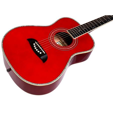 Oscar Schmidt - OGHSTR-A 1/2 Dreadnought Acoustic Guitar Trans Red