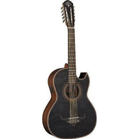 Mexican Guitar - Oscar Schmidt Acoustic Electric Bajo Quinto Trans Black