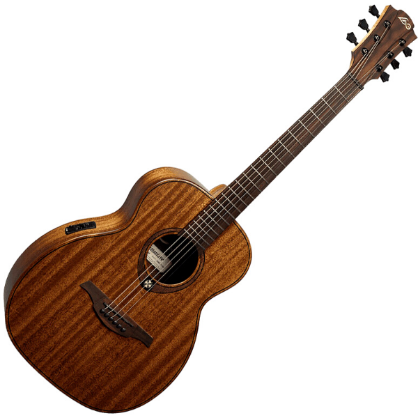 LAG Tramontane Travel Guitar Khaya A/E Natural w/Bag
