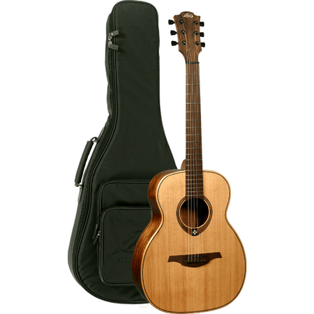LAG Tramontane Travel Guitar Red Cedar Acoustic Natural w/Bag