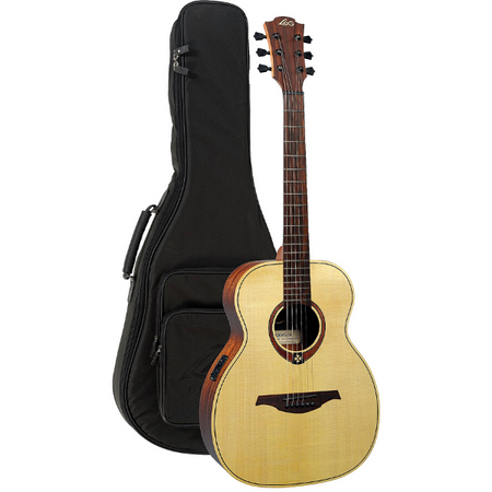 LAG Tramontane Travel Guitar Spruce Acoustic Natural w/Bag