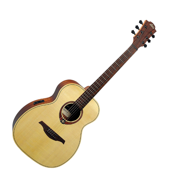 LAG Tramontane Travel Guitar Spruce Acoustic Natural w/Bag