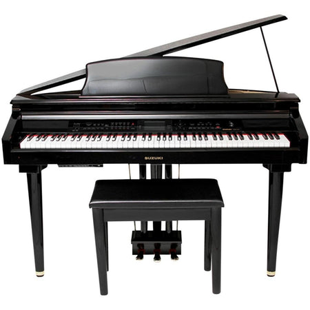 Piano -  Suzuki Micro Grand Digital Piano Mini w/Bench Black Hi Gloss