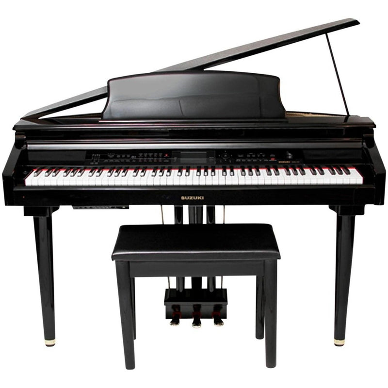 Piano -  Suzuki Micro Grand Digital Piano Mini w/Bench Black Hi Gloss